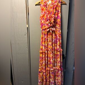 MISA Los Angeles Tiered Ruffle Floral Maxi Dress size M!
